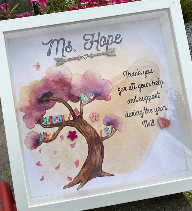 Personalised teacher’s frame. Beautiful appreciation gift for teachers.