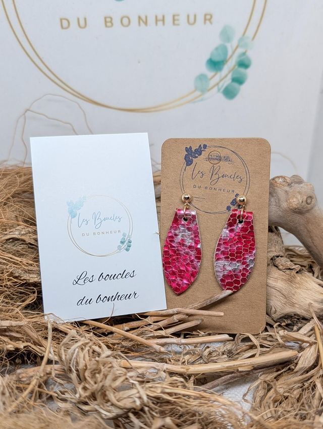 Boucles d'oreilles Simply fushia s017