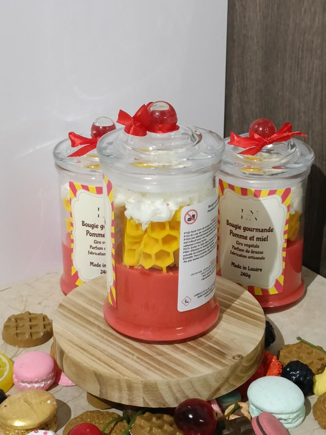 Bougie bonbonnière gourmande pomme et miel