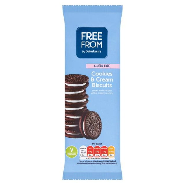 Sainsbury's Gluten Free Cookies &amp; Cream Biscuits 160g