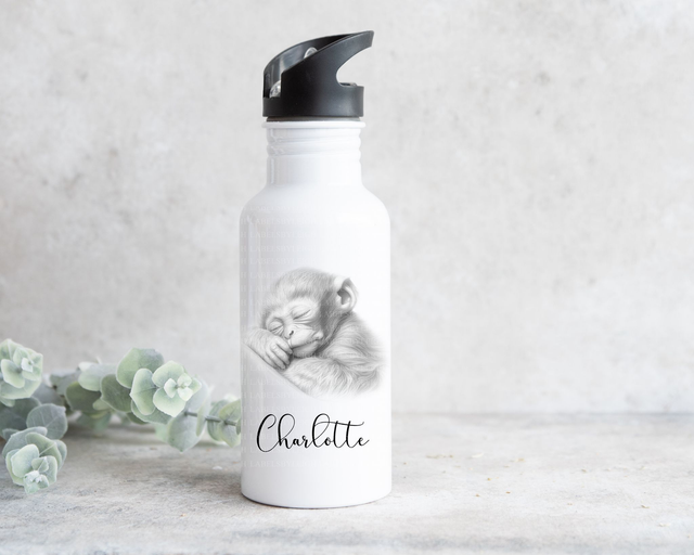 Personalised Monkey Design Water Bottle