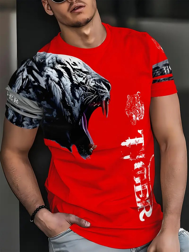 Men's Graphic Tiger Print T-Shirt