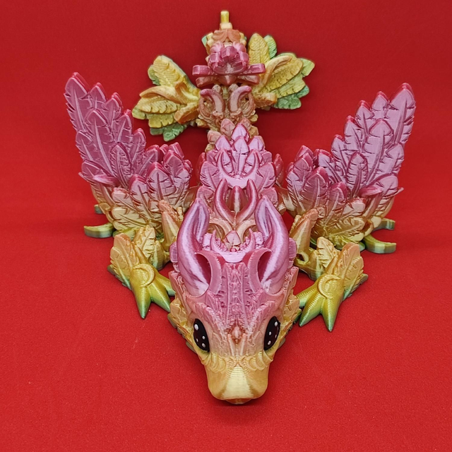Lunar Winged Taddling Dragon – Articulated Fantasy Figurine &amp; Unique Gift, 3D Printed, Celestial Dragon Decor, Moon themed dragon collectible 