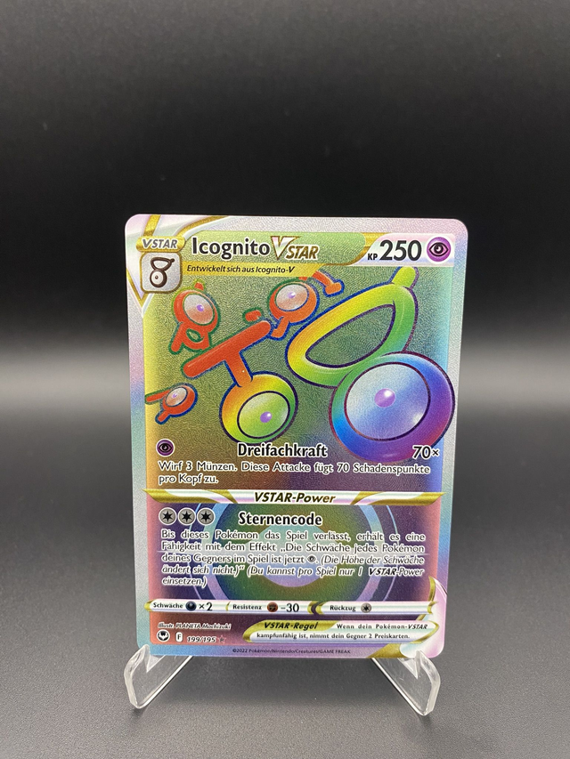 Icognito VSTAR (199/195) Silberne Sturmwinde - Excellent - DE - Rainbow Rare