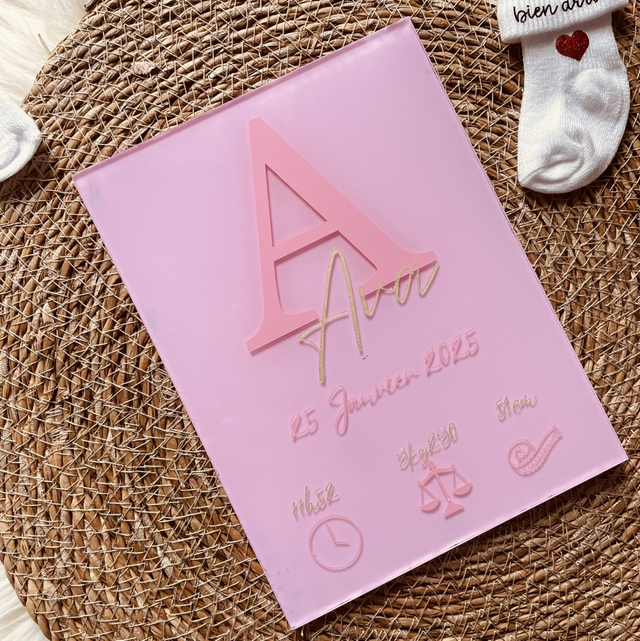Panneau de naissance sur chevalet personnalisable