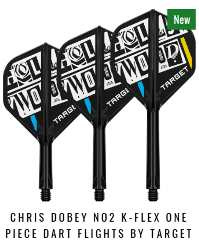 Chris Dobey No2 K-Flex One Piece Dart Flights by Target
