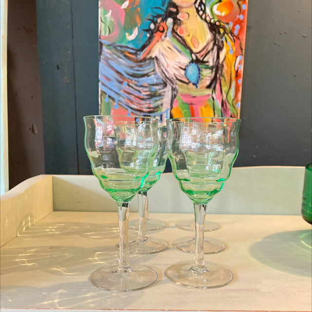 Set von 5 Art Déco Gläsern  