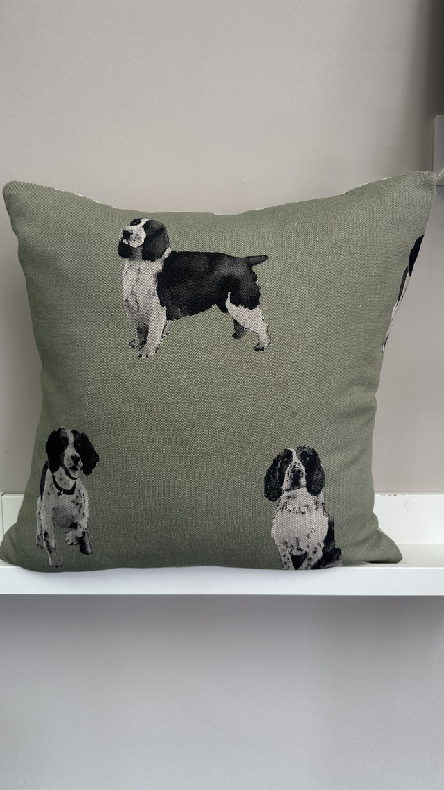 Cocker Spaniel Green Cushion
