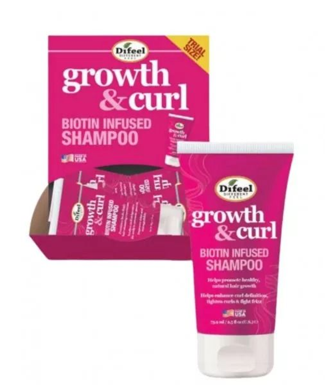 DIFEEL: TRIAL SIZE SHAMPOO - GROWTH & CURL 2.5OZ