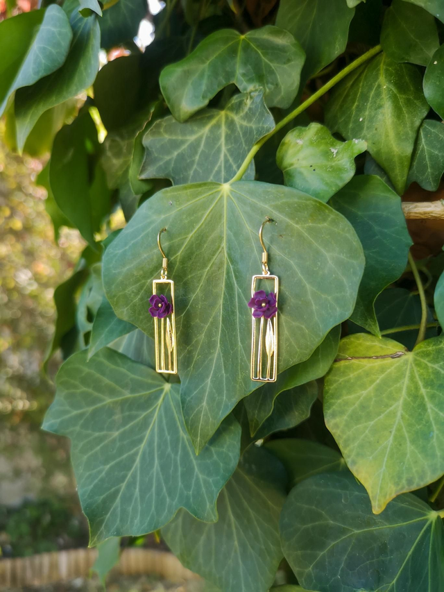 Collection Florale Prune sauvage - Boucles d'oreilles Nathalie