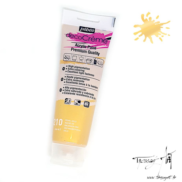PEBEO - PEINTURE ACRYLIQUE DOREE 120 mL - NACRE OR 210 - DECOCREME - PB032