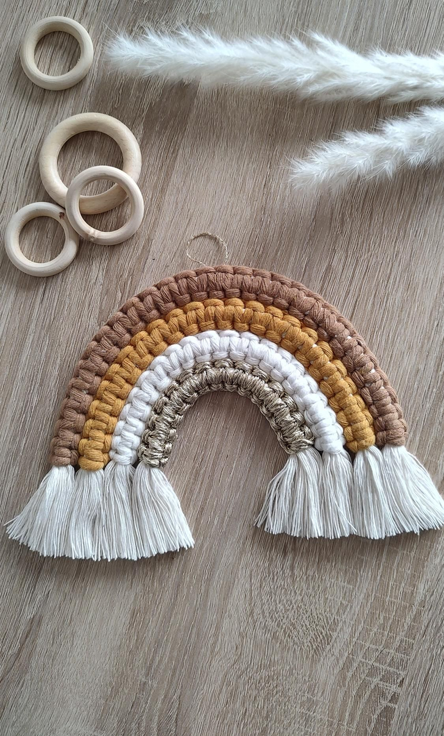 Arc-en-ciel macramé - Déco murale bohème - ALBA
