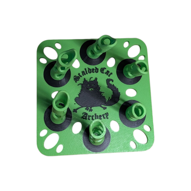 6 Arrow Fletching Stand/ Ground Quiver Flo Green and Black