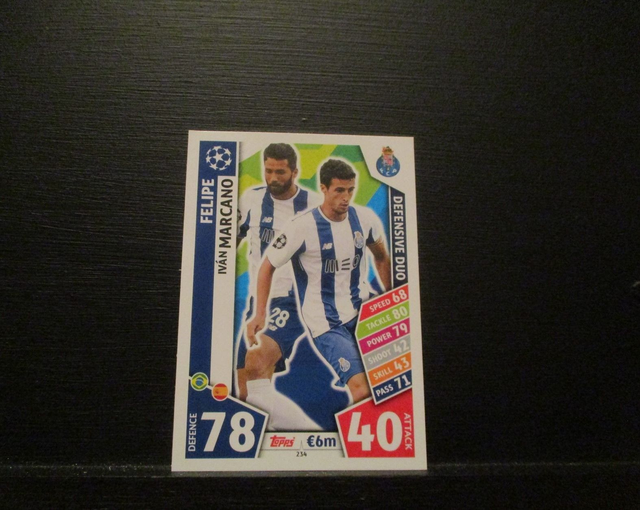 Felipe / Ivan Marcano - UEFA Champions League Match Attax 2017/18 Original Trading Card #234