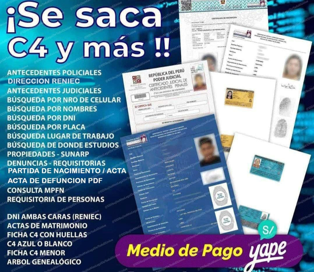 Trámites RENIEC - SUNARP - PNP - PJ