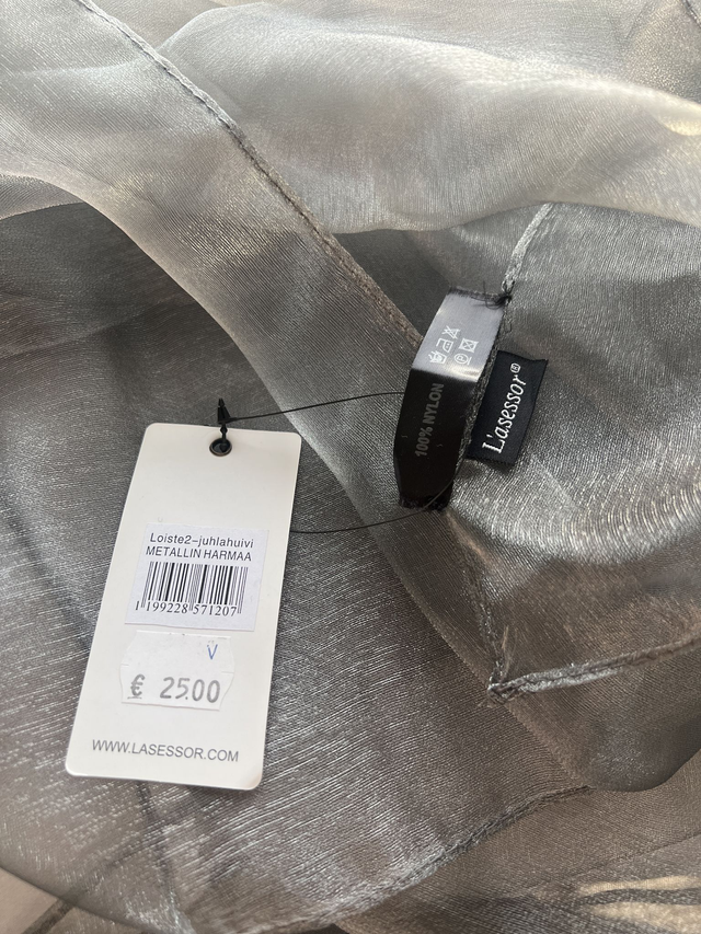 Lasessor Loiste 2 juhlahuivi metallinharmaa