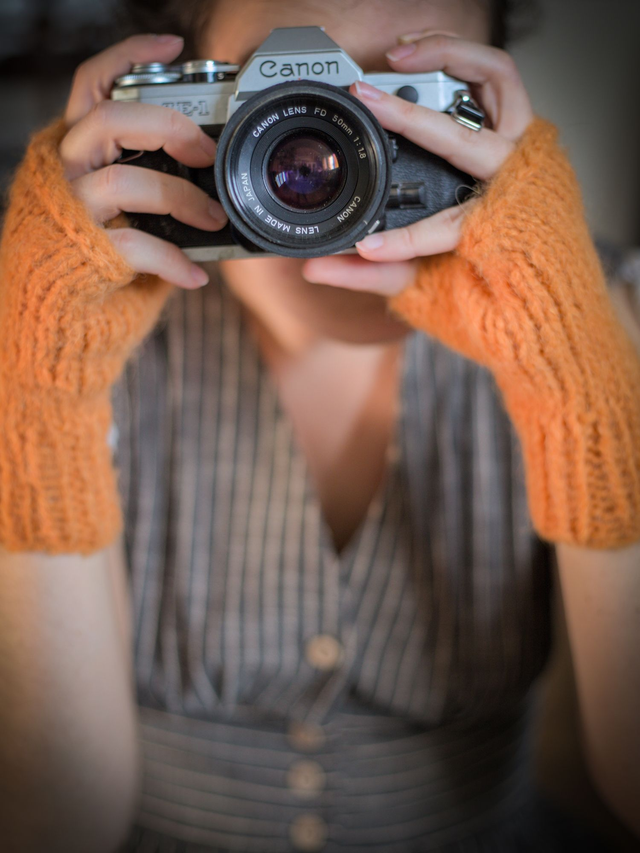 Mitaines en laine d'alpaga et soie orange jaune clémentine