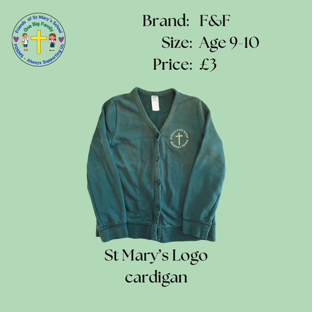 St Mary’s Logo Cardigan - F&amp;F - Age 9-10