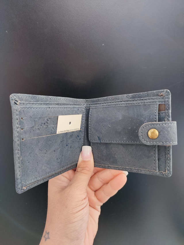 Portefeuille cork bleu #1