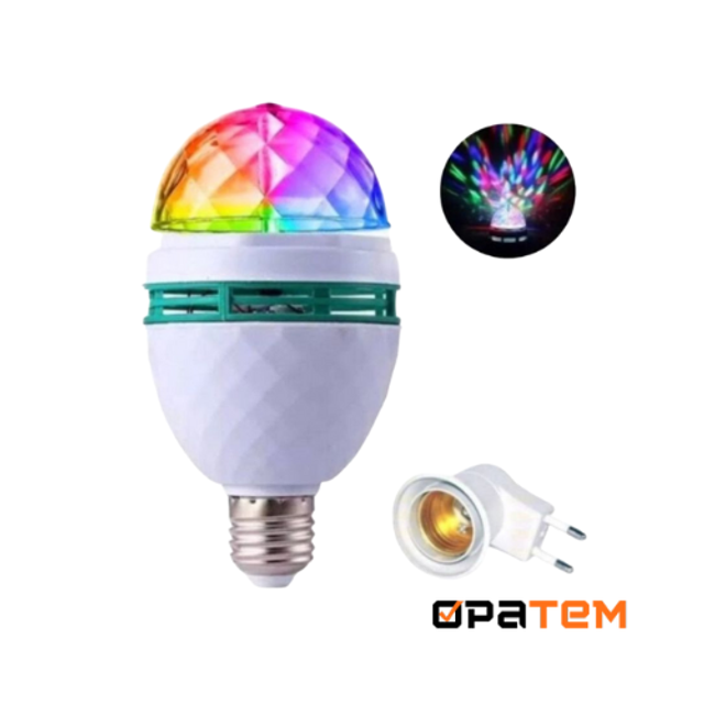 Lâmpada De Led Luz Colorida Giratória Rotativa Festa W998