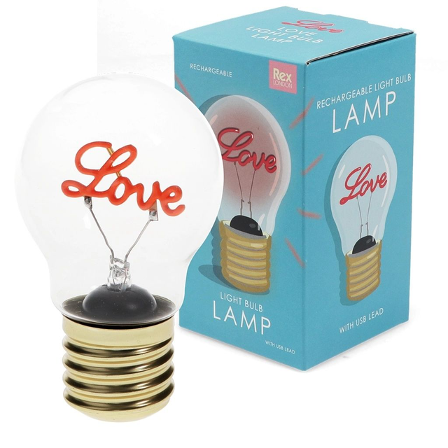 Usb Rechargeable Light Bulb Lamp - Love