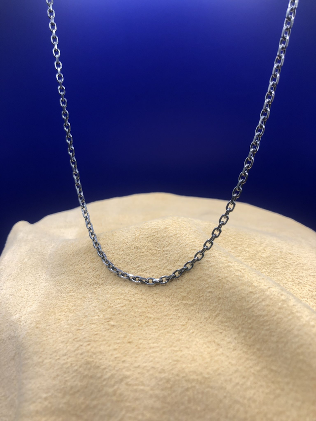 Chaine Patinée・Maille Jaseron Diamantée Carrée 2,30mm ⁃ 45cm