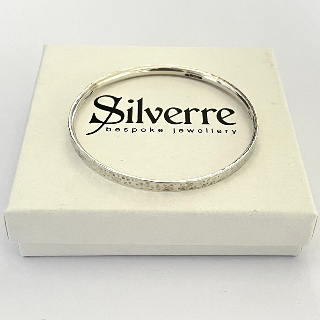 Hammered Sterling Silver Bangle