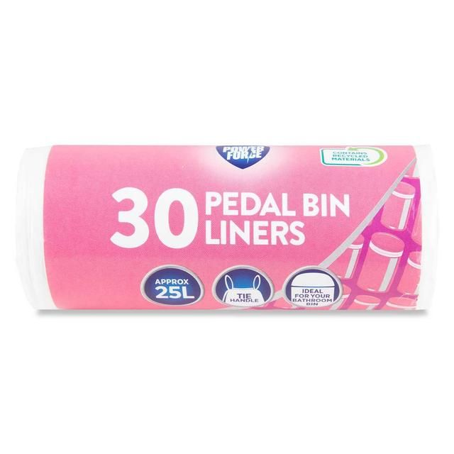 Powerforce Tie Handle Pedal Bin Liners 30 Bags