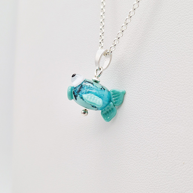 Pendentif Poisson bleu (1)