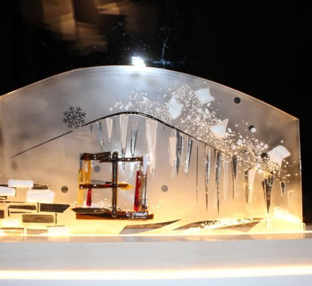 o9 Leuchtobjekt "Hütte" 26 x 52 cm