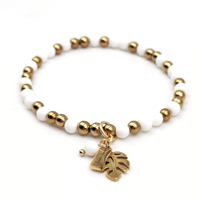 Bracelet Clara Joia Acier Doré Coquillage Monstera