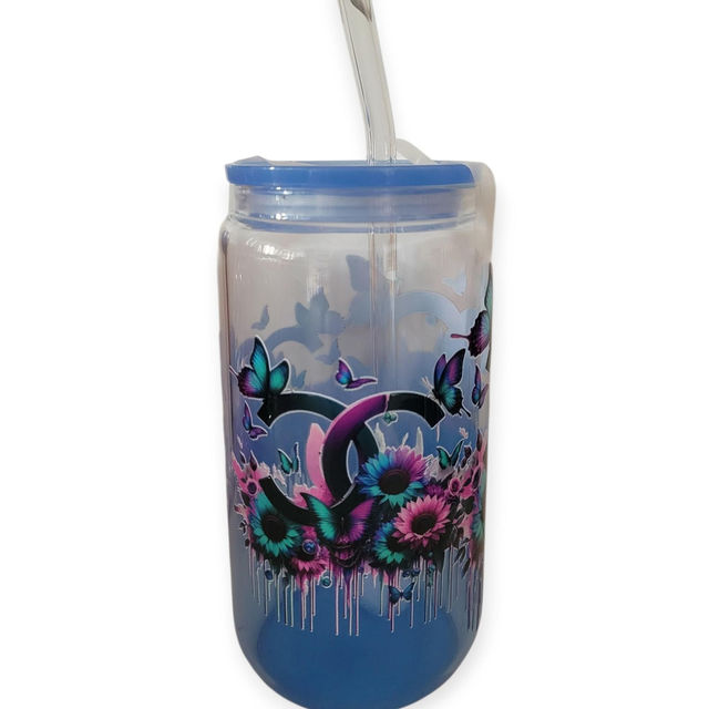 Gourde avec paille en verre Chanel 