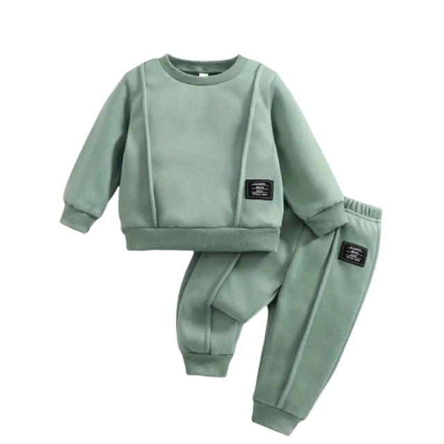 2-delige set broek met trui groen 