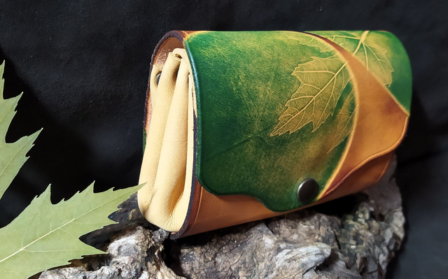 Porte Monnaie Soufflet- Feuille d'Erable