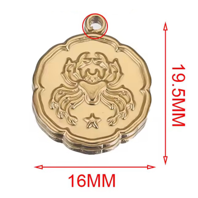 Charm segno zodiacale Cancro a rilievo 