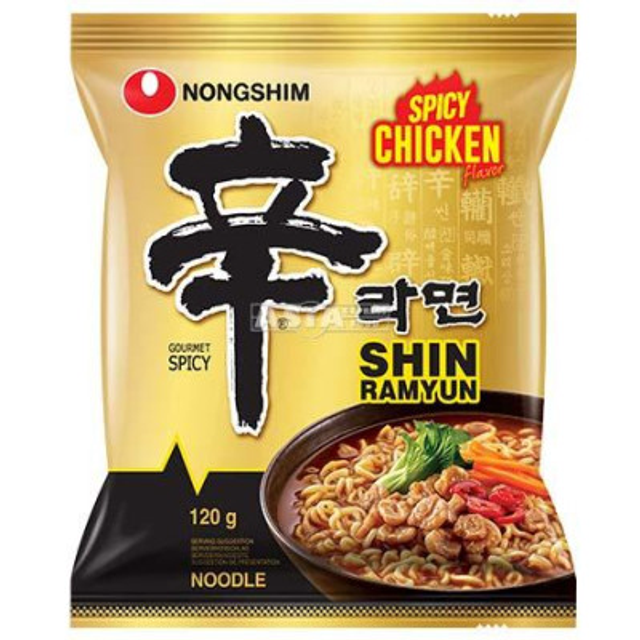 Nongshim scharfe Instant Shin-Ramyun-Nudeln mit Huhn 120gr