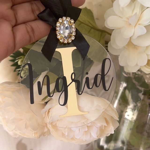 Personalised Acrylic Disc with Rhinestone