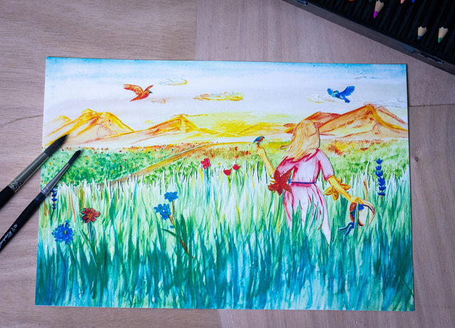 Chant du calme - PRINT aquarelle