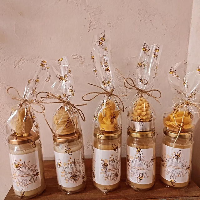 Geschenkset 250g Honig + kleine Kerze 