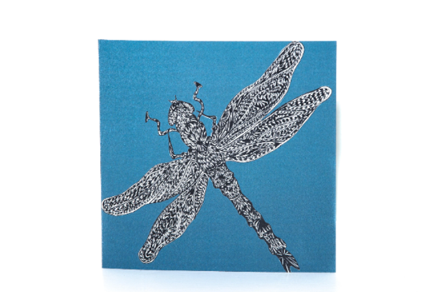 Dragonfly  sketched Greeting Card with a Luxury Gold envelope