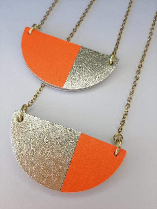 Colourblock pendant - ORANGE