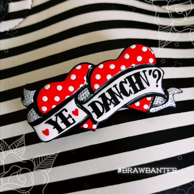 Ye Dancin'? Double Heart Brooch