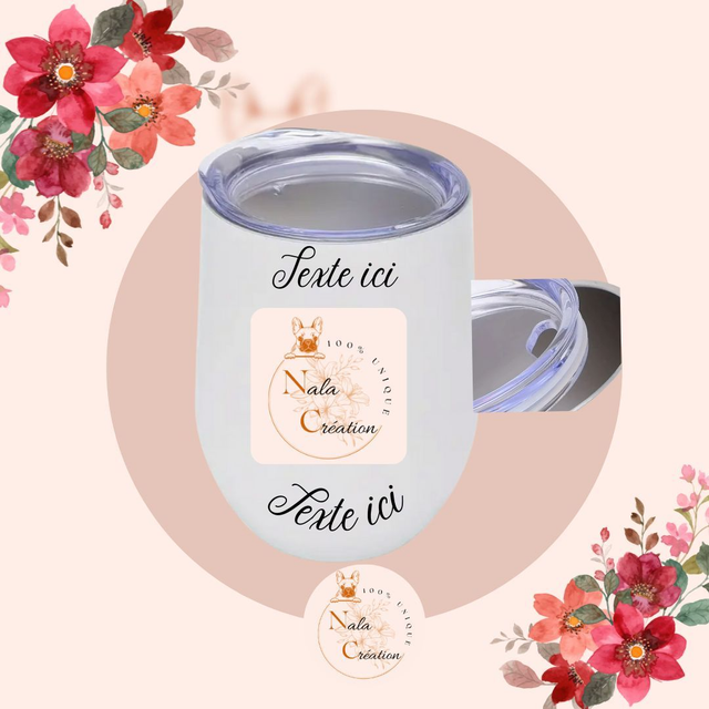 Tasse avec couvercle personnalisable en sublimation 