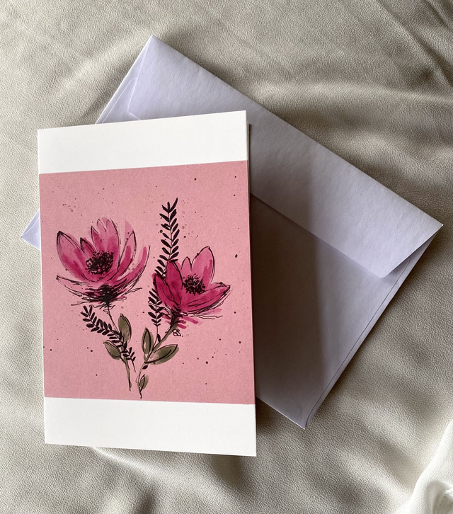 Doppelkarte - Blütentraum rosa