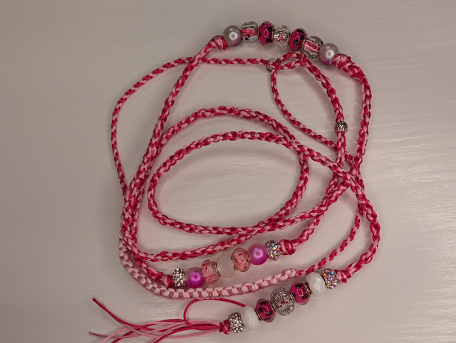 Käsin punottu näyttelytalutin, pinkki/vaaleanpunainen 