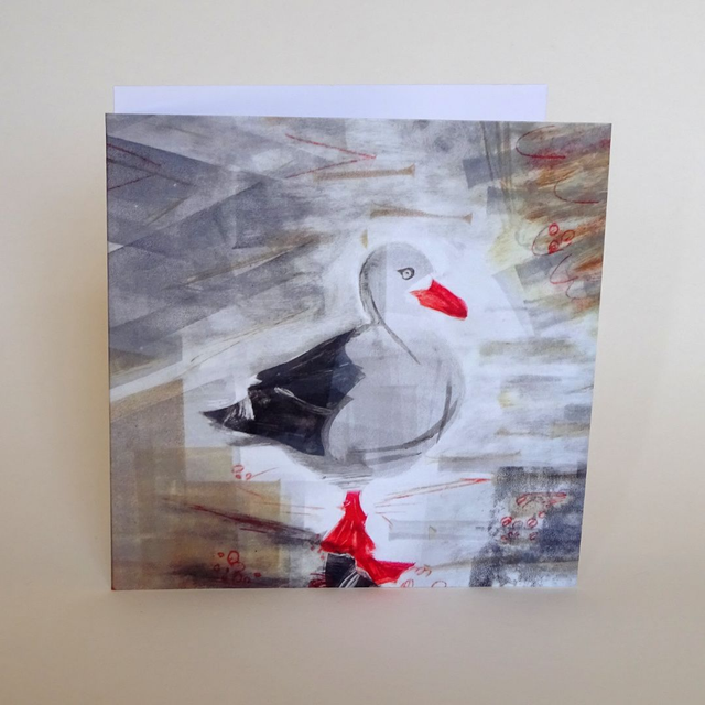 Beach Walk, greeting card 148x148mm