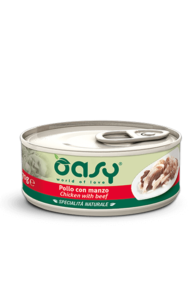 OASY NAT POLLO CON MANZO 70g