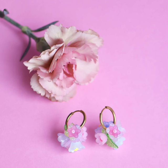 Boucles d'oreilles Bouquet (rose)