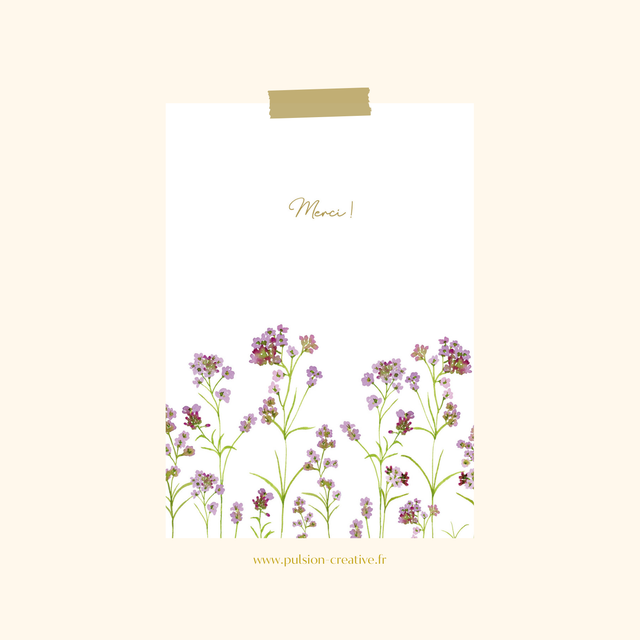 Carte postale aquarelle - Merci