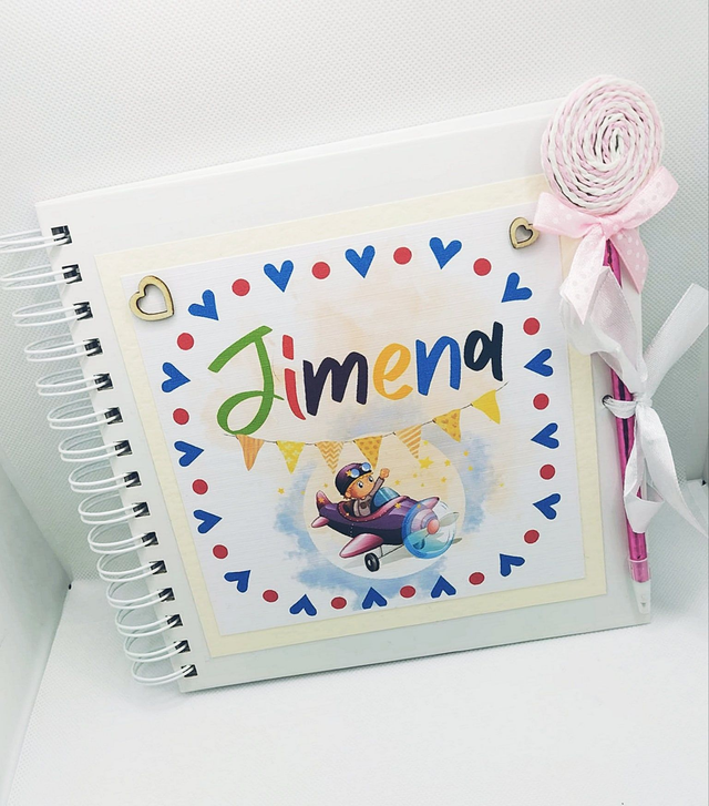 Personalised Kids scrapbook photo album, keepsake and photobook. FREE pen and pendant. 